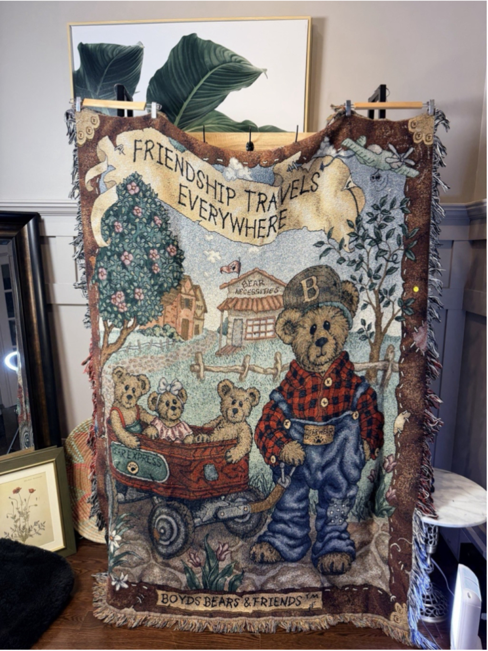 Boyds Bears Wall Hanging Tapestry, Friendship Travels Everywhere, Bear Express